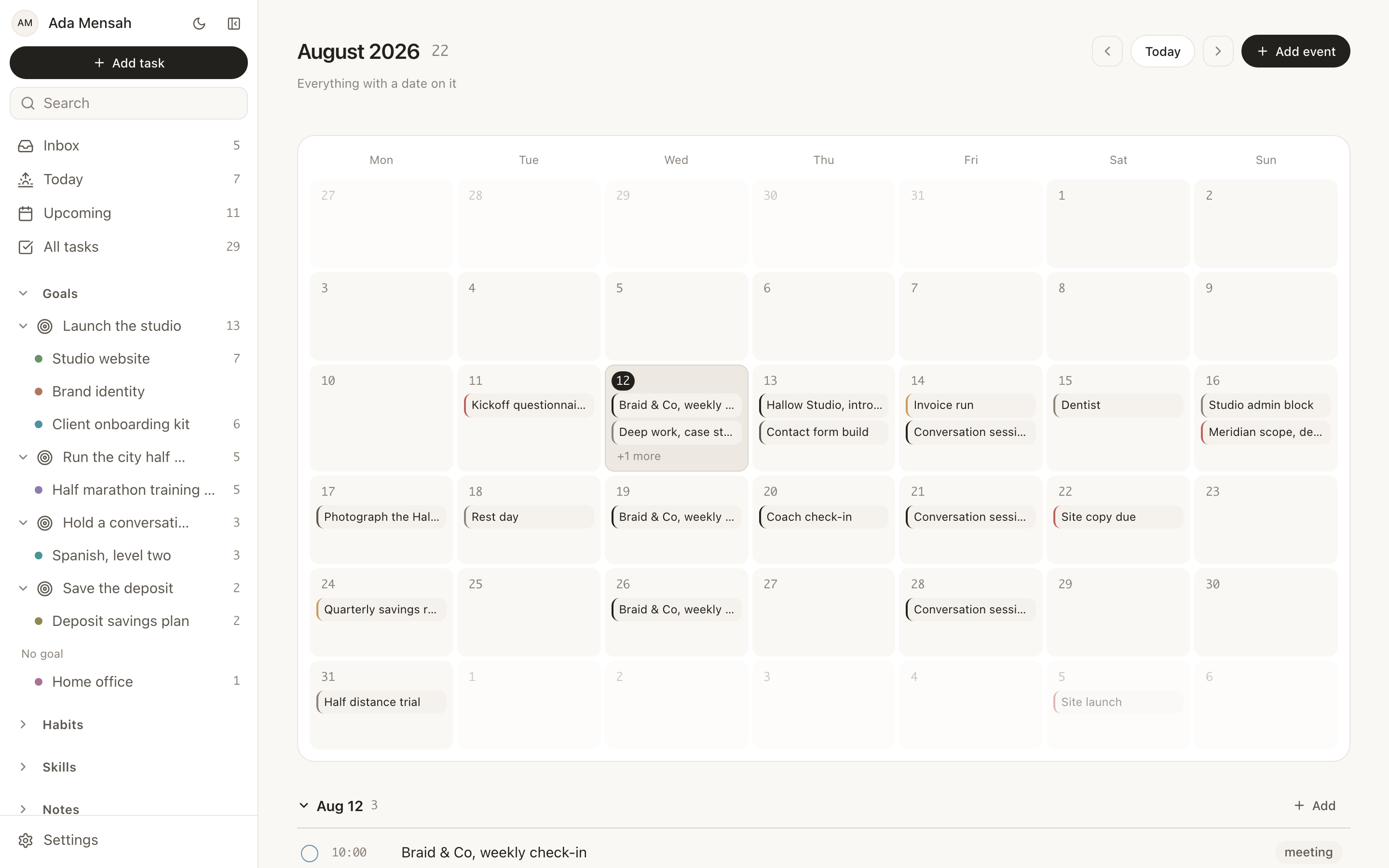 EvyOS — Calendar